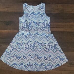 Children's Place Blue and White Sleeveless A-Line Sundress